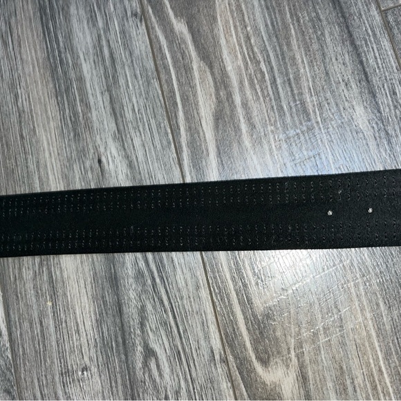 Chico’s black woven thread leather boho 90’s belt silver buckle Size Small - Picture 6 of 12